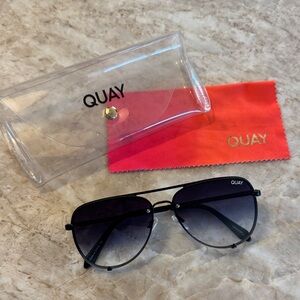 Quay Australia Black Aviator Sunglasses
